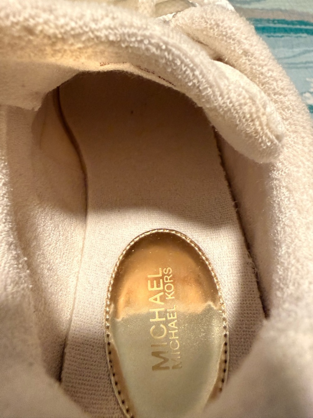 Michael Kors Byrdie Trainer Women’s Cream & Gold Athletic Sneakers - Picture 8 of 8